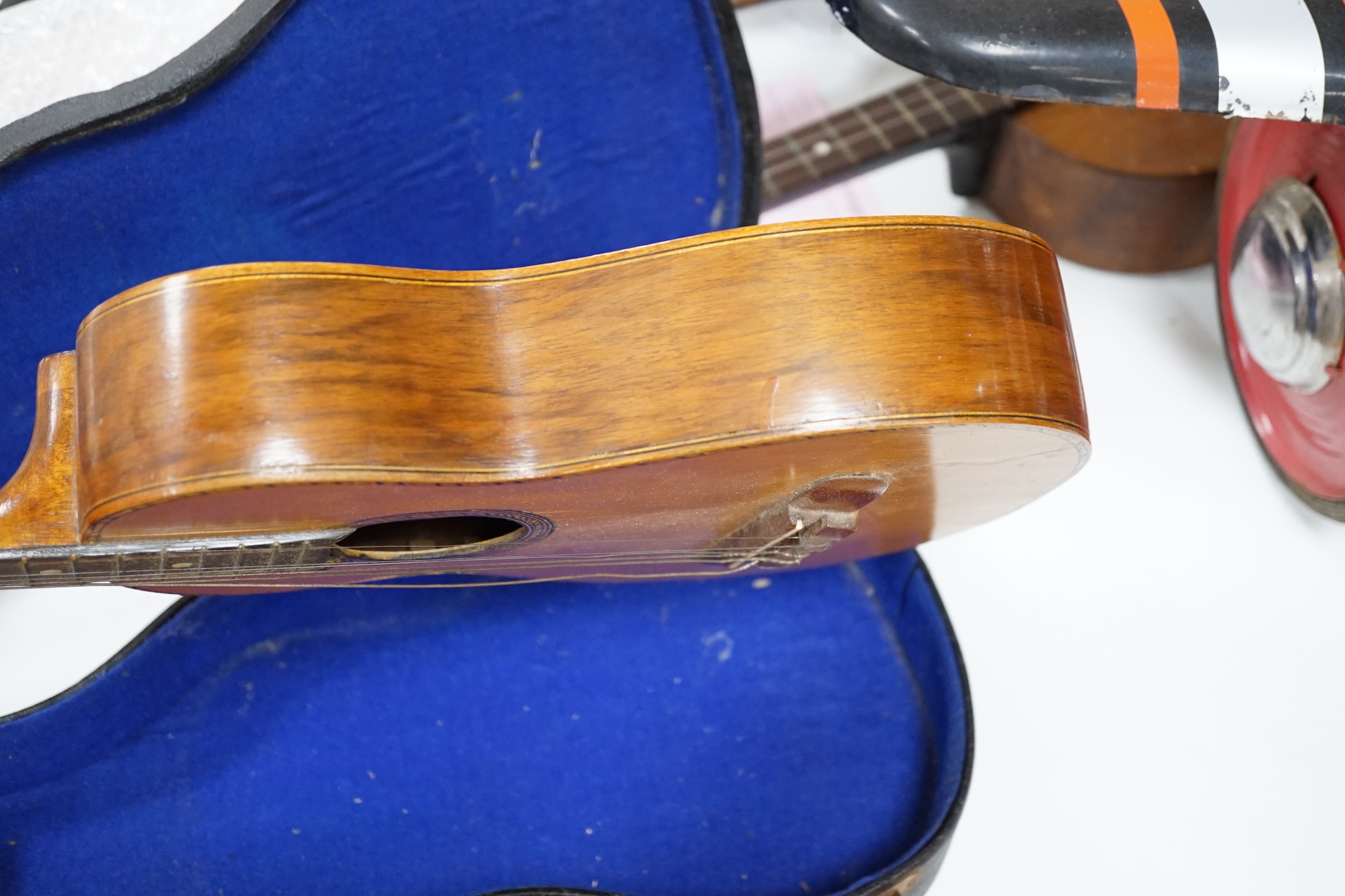A French Parlour guitar by Bervex with hard case